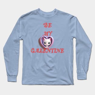 Galentines day kitten Long Sleeve T-Shirt